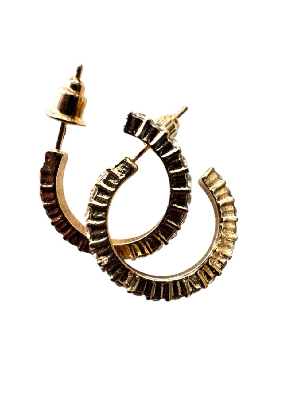 Gold Tone Hoop Earrings and Branch Pin Set - 2 pairs of earrings 1 brooch - Picture 6 of 9